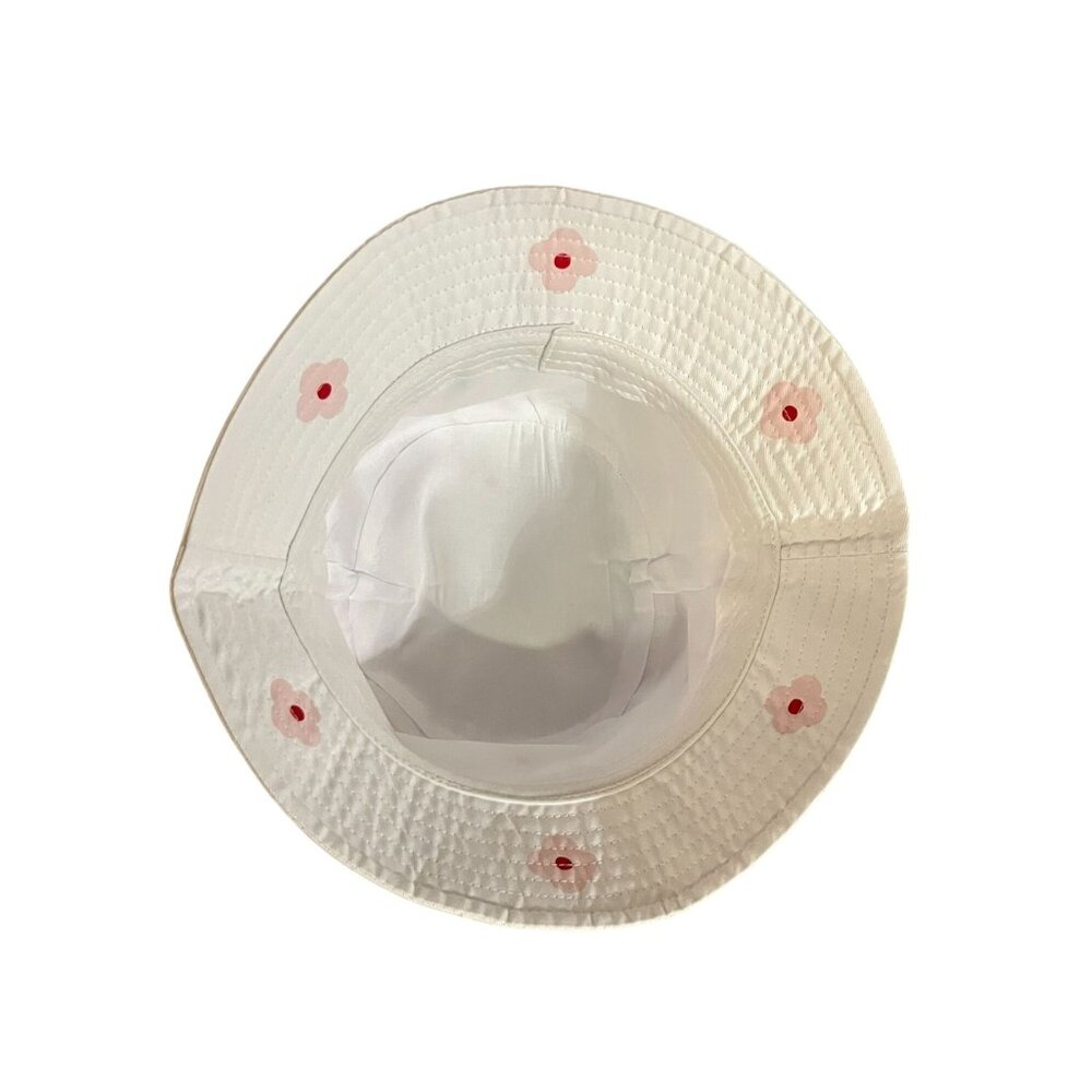 Elta MD Skincare Bucket Hat White Pink Red Floral Print Sun Hat Used - Picture 8 of 9